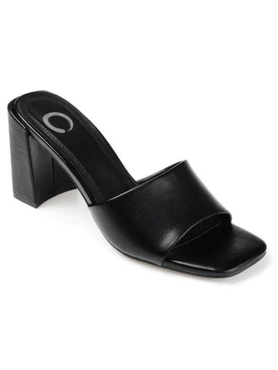 Journee Collection Shoes - Women's Journee Alisia Heeled Mule Sandal Black 6.5 Block Heel